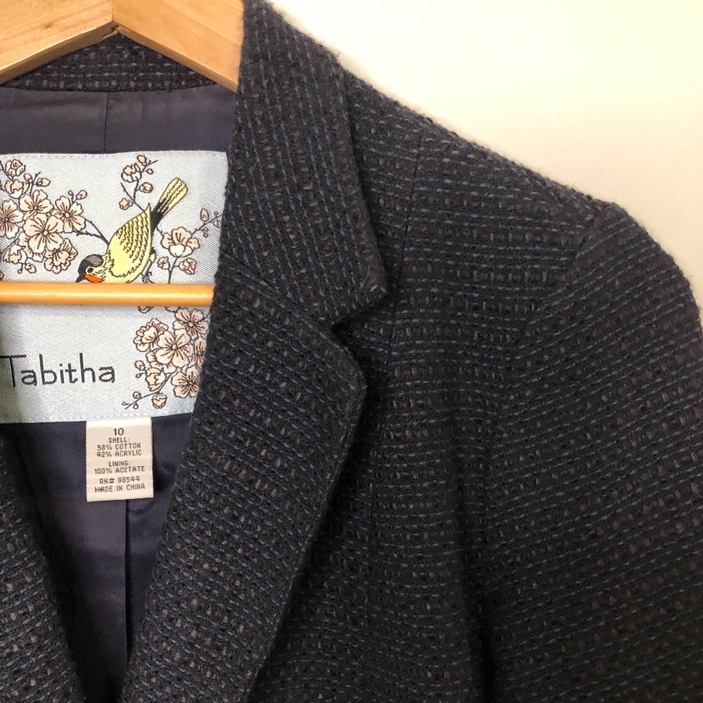 Anthropologie Tabitha Blue Tweed Cropped B…